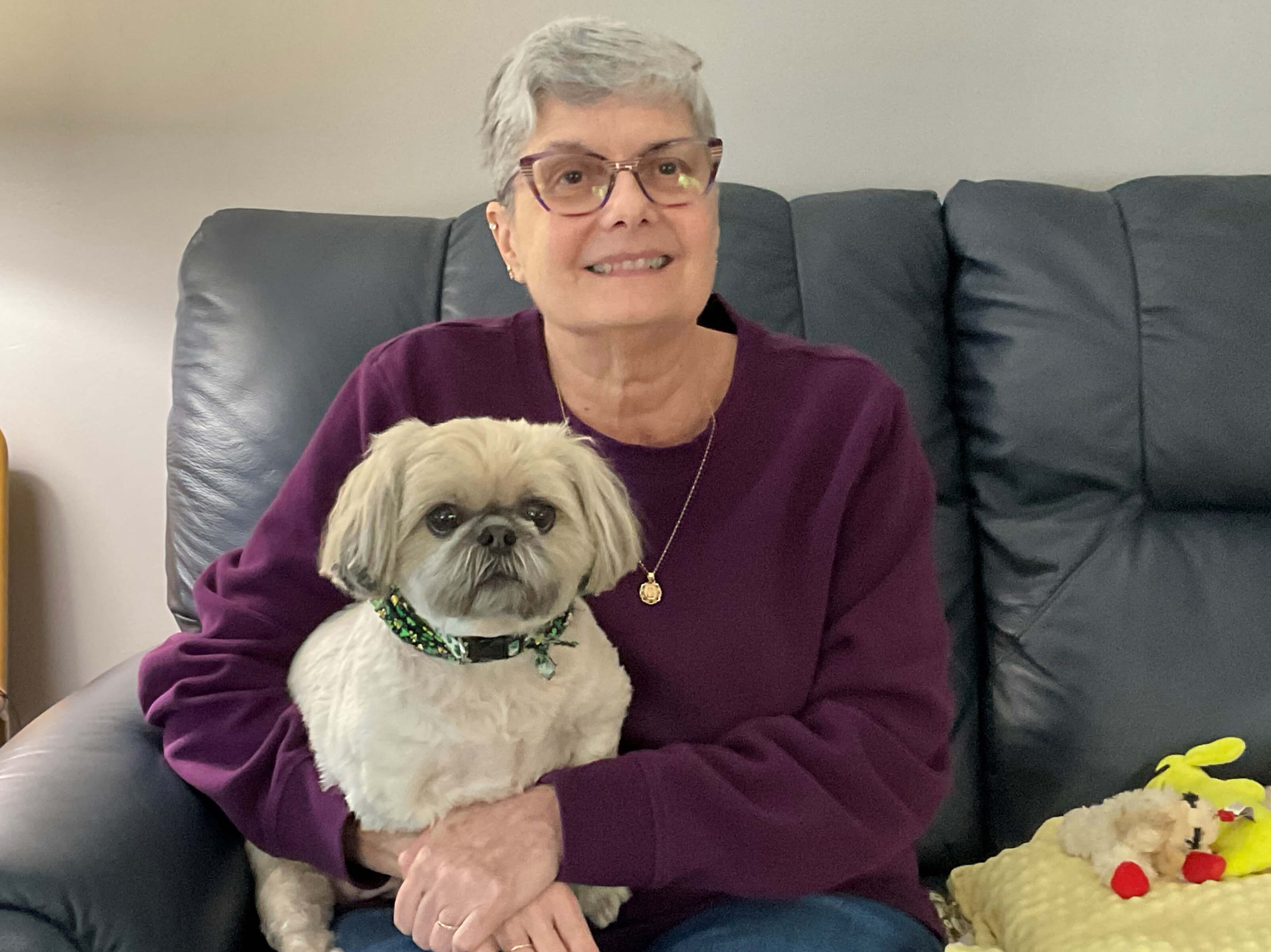 Catherine Chieppa with her dog.