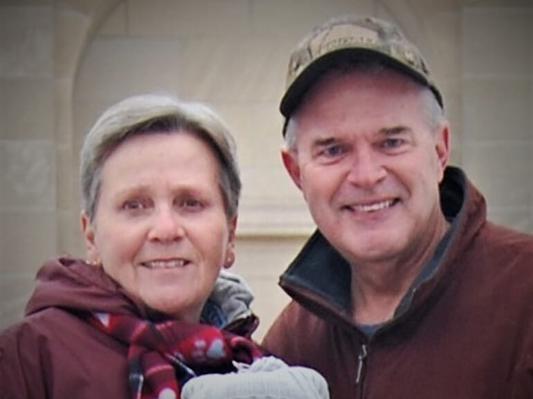 Stephen smiling with his wife, Peggy.